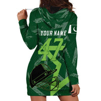 Pakistan Cricket Hoodie Dress Sporty Style with Flag Stars & Player Illustration