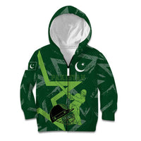 Pakistan Cricket Kid Hoodie Sporty Style with Flag Stars & Player Illustration