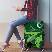 Pakistan Cricket Luggage Cover Sporty Style with Flag Stars & Player Illustration