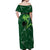 Pakistan Cricket Off Shoulder Maxi Dress Sporty Style with Flag Stars & Player Illustration