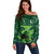 Pakistan Cricket Off Shoulder Sweater Sporty Style with Flag Stars & Player Illustration