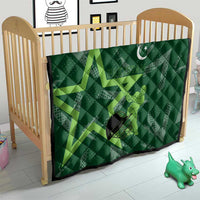 Pakistan Cricket Quilt Sporty Style with Flag Stars & Player Illustration