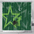 Pakistan Cricket Shower Curtain Sporty Style with Flag Stars & Player Illustration