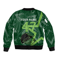 Pakistan Cricket Sleeve Zip Bomber Jacket Sporty Style with Flag Stars & Player Illustration