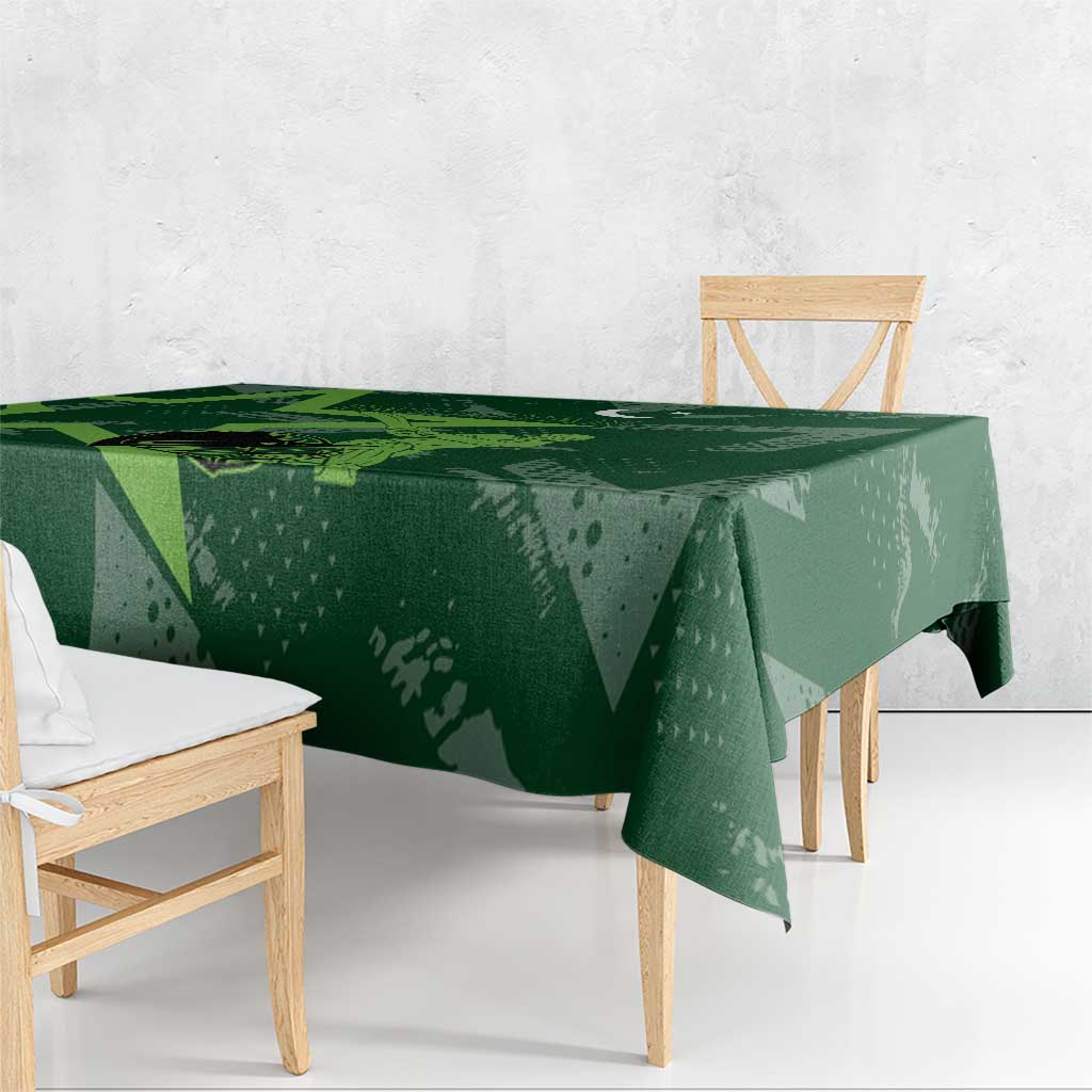 Pakistan Cricket Tablecloth Sporty Style with Flag Stars & Player Illustration