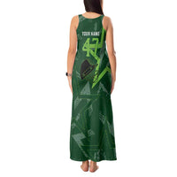 Pakistan Cricket Tank Maxi Dress Sporty Style with Flag Stars & Player Illustration