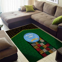 Mali Map Area Rug National Emblem & Cultural Pattern Design