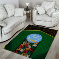 Mali Map Area Rug National Emblem & Cultural Pattern Design