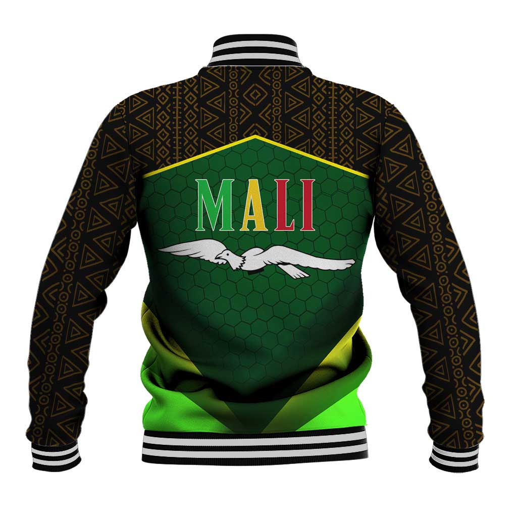 Mali Map Baseball Jacket National Emblem & Cultural Pattern Design