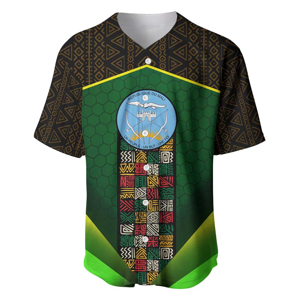 Mali Map Baseball Jersey National Emblem & Cultural Pattern Design