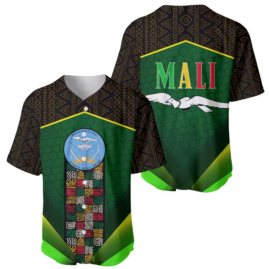 Mali Map Baseball Jersey National Emblem & Cultural Pattern Design