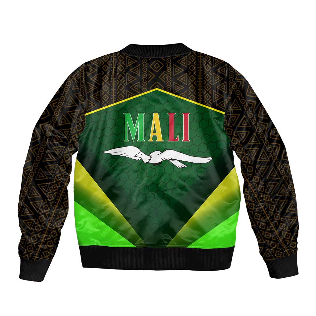 Mali Map Bomber Jacket National Emblem & Cultural Pattern Design