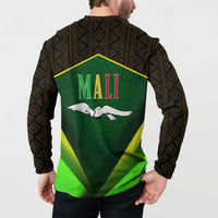 Mali Map Button Sweatshirt National Emblem & Cultural Pattern Design