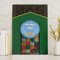 Mali Map Canvas Wall Art National Emblem & Cultural Pattern Design