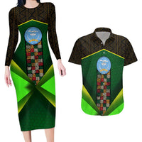 Mali Map Couples Matching Long Sleeve Bodycon Dress and Hawaiian Shirt National Emblem & Cultural Pattern Design