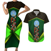 Mali Map Couples Matching Short Sleeve Bodycon Dress and Hawaiian Shirt National Emblem & Cultural Pattern Design