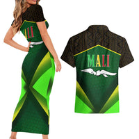 Mali Map Couples Matching Short Sleeve Bodycon Dress and Hawaiian Shirt National Emblem & Cultural Pattern Design