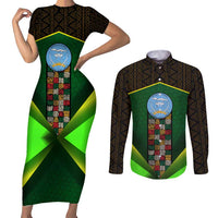 Mali Map Couples Matching Short Sleeve Bodycon Dress and Long Sleeve Button Shirt National Emblem & Cultural Pattern Design