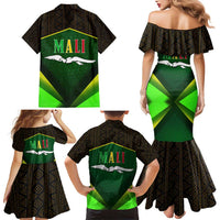 Mali Map Family Matching Mermaid Dress and Hawaiian Shirt National Emblem & Cultural Pattern Design