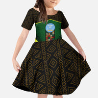 Mali Map Family Matching Off The Shoulder Long Sleeve Dress and Hawaiian Shirt National Emblem & Cultural Pattern Design
