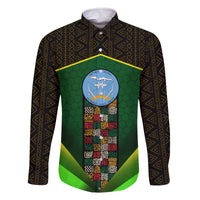 Mali Map Family Matching Off The Shoulder Long Sleeve Dress and Hawaiian Shirt National Emblem & Cultural Pattern Design