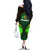 Mali Map Family Matching Off The Shoulder Long Sleeve Dress and Hawaiian Shirt National Emblem & Cultural Pattern Design