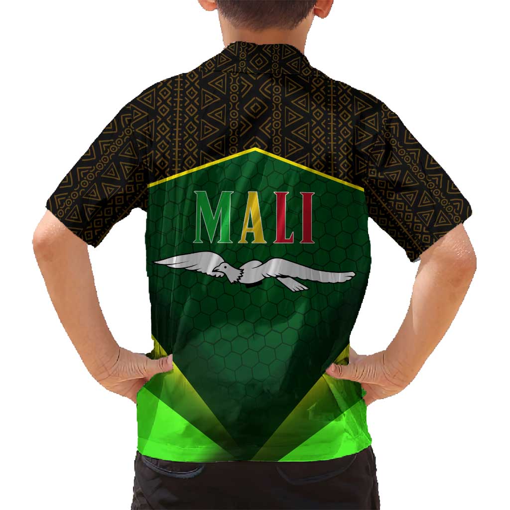 Mali Map Family Matching Off Shoulder Maxi Dress and Hawaiian Shirt National Emblem & Cultural Pattern Design