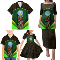 Mali Map Family Matching Puletasi and Hawaiian Shirt National Emblem & Cultural Pattern Design