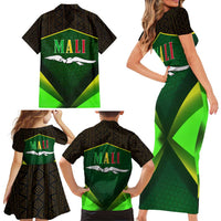 Mali Map Family Matching Short Sleeve Bodycon Dress and Hawaiian Shirt National Emblem & Cultural Pattern Design