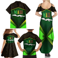 Mali Map Family Matching Summer Maxi Dress and Hawaiian Shirt National Emblem & Cultural Pattern Design