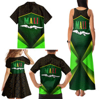 Mali Map Family Matching Tank Maxi Dress and Hawaiian Shirt National Emblem & Cultural Pattern Design