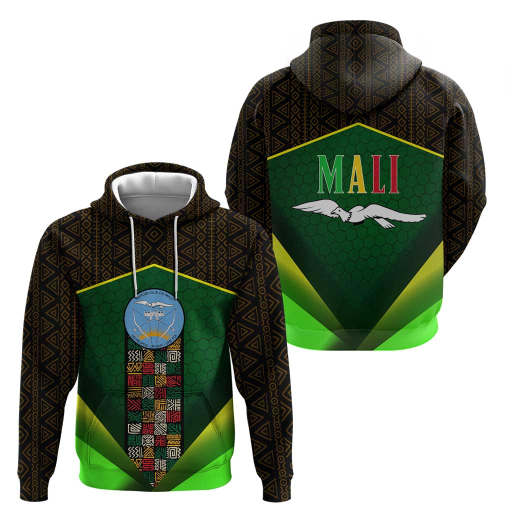 Mali Map Hoodie National Emblem & Cultural Pattern Design