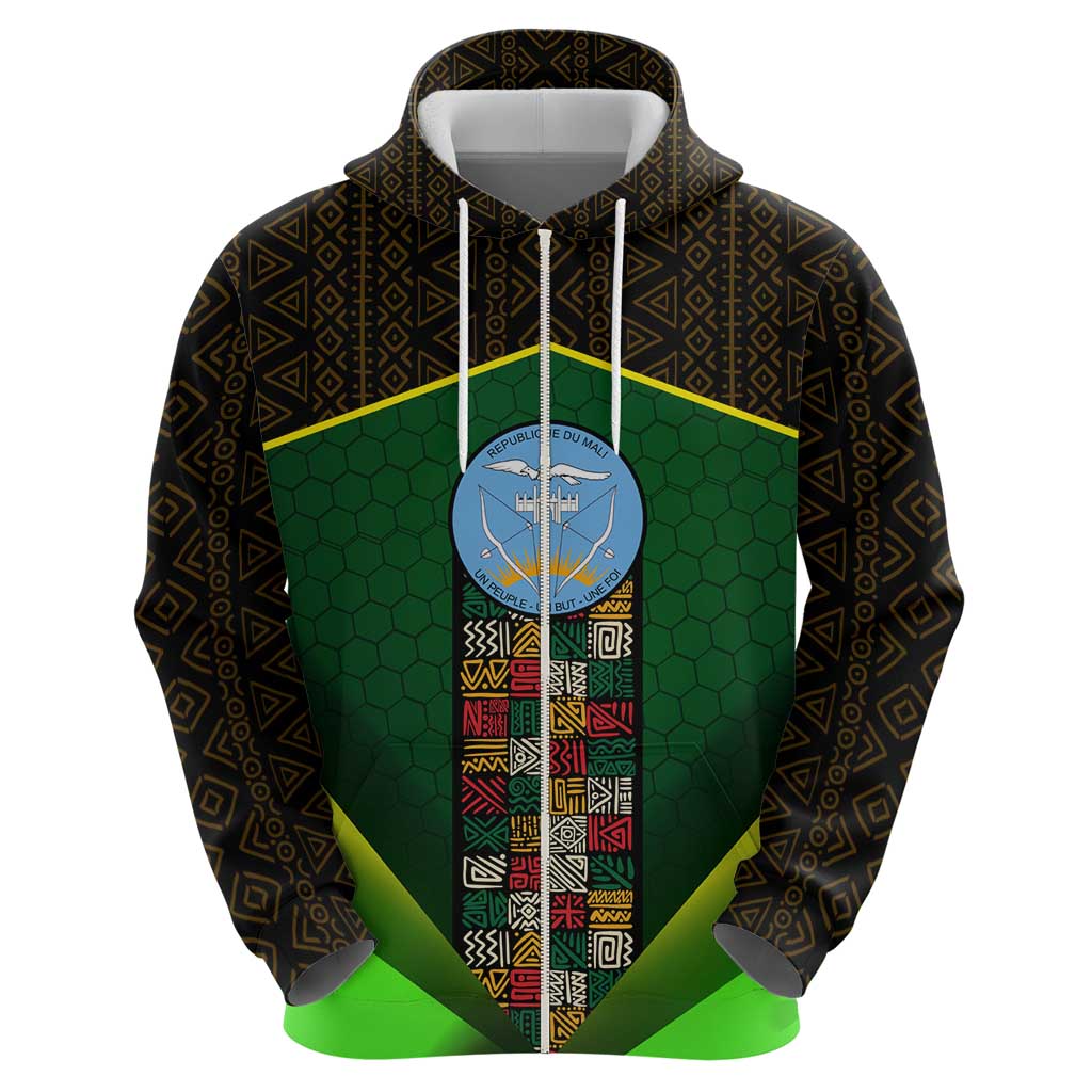 Mali Map Hoodie National Emblem & Cultural Pattern Design