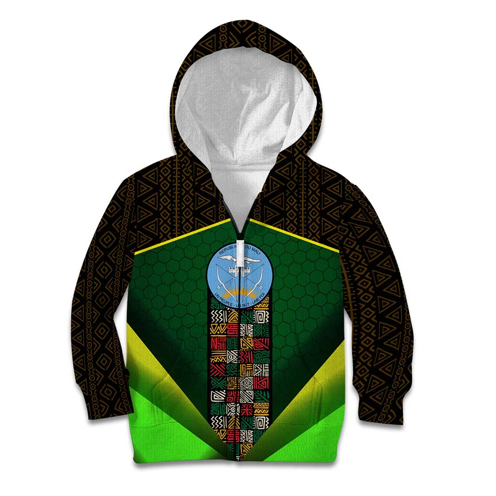 Mali Map Kid Hoodie National Emblem & Cultural Pattern Design