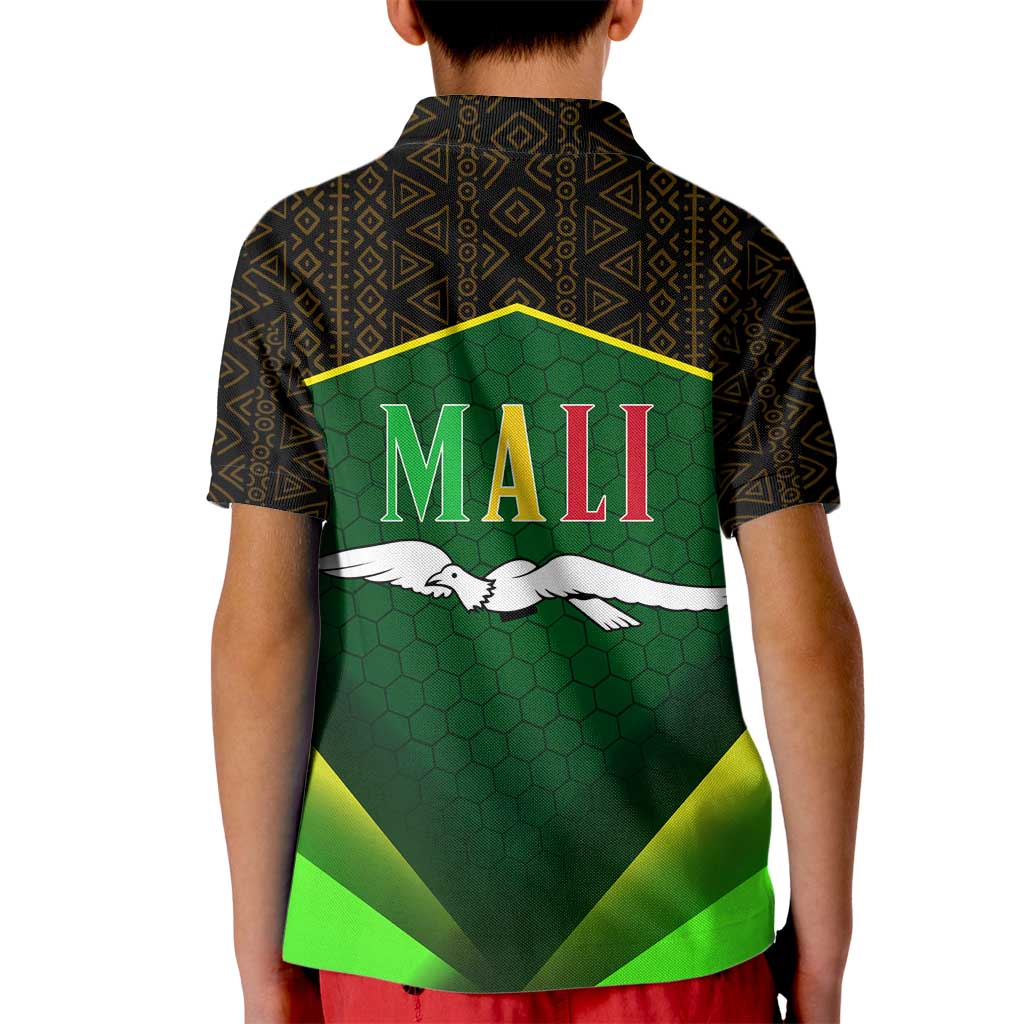 Mali Map Kid Polo Shirt National Emblem & Cultural Pattern Design