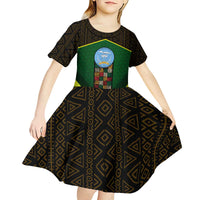Mali Map Kid Short Sleeve Dress National Emblem & Cultural Pattern Design