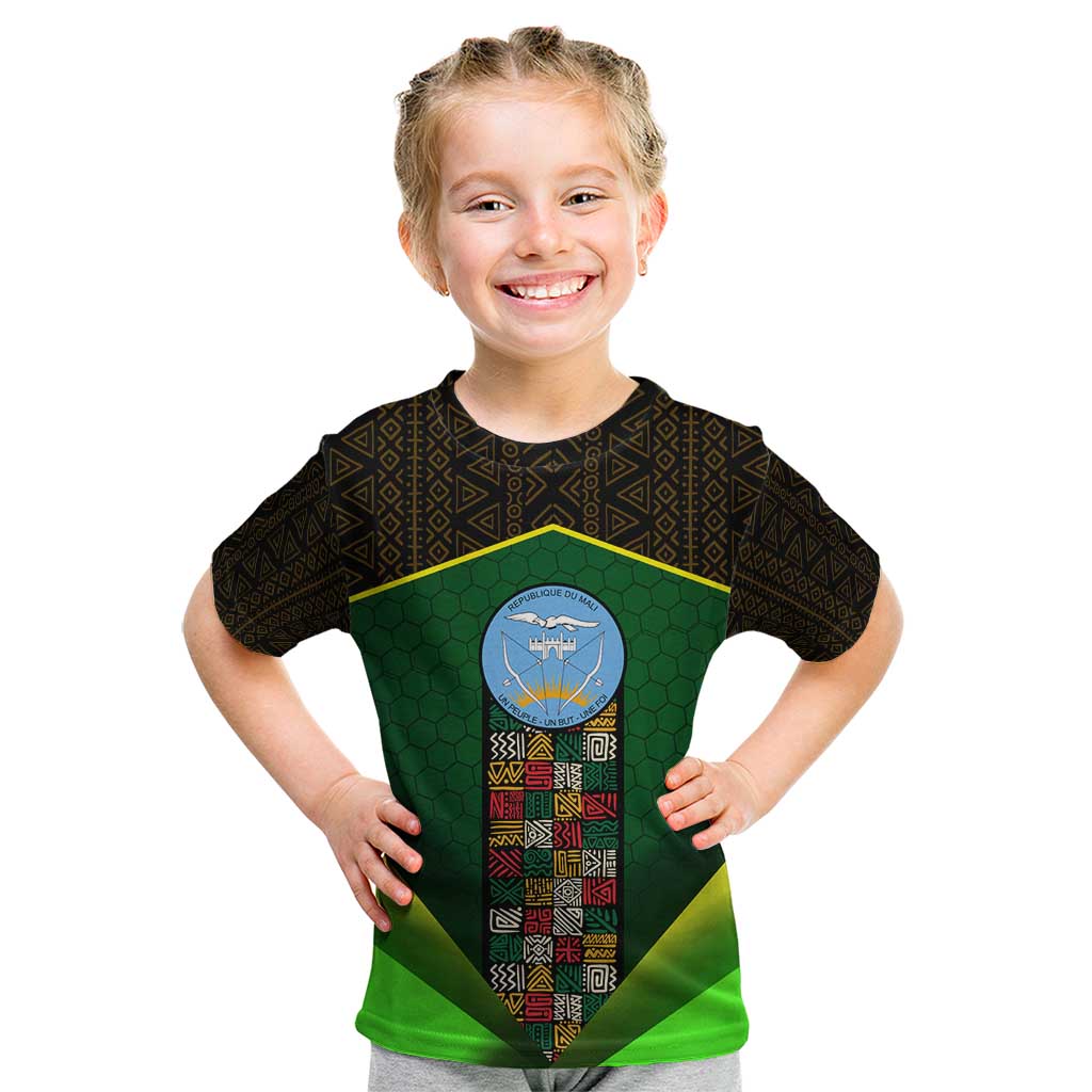 Mali Map Kid T Shirt National Emblem & Cultural Pattern Design