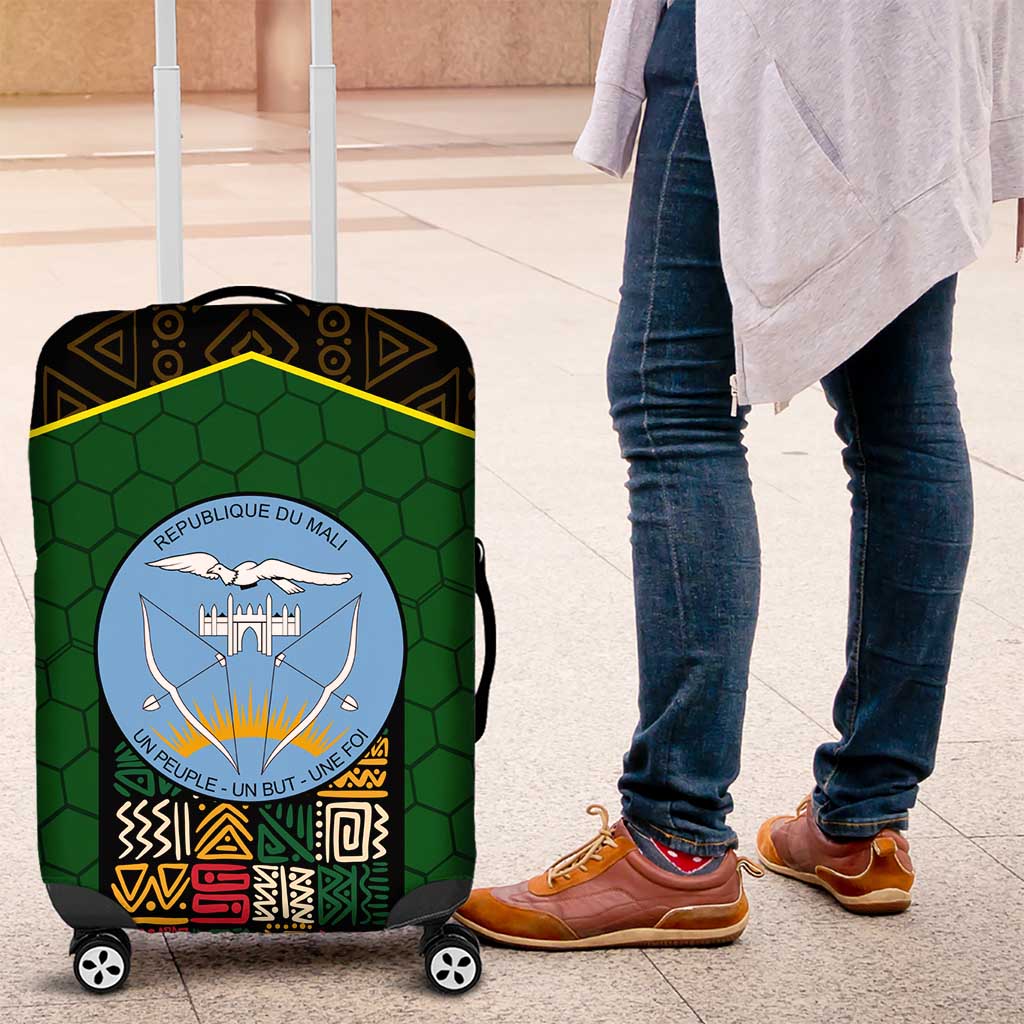 Mali Map Luggage Cover National Emblem & Cultural Pattern Design