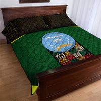 Mali Map Quilt Bed Set National Emblem & Cultural Pattern Design