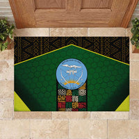 Mali Map Rubber Doormat National Emblem & Cultural Pattern Design