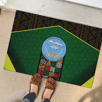 Mali Map Rubber Doormat National Emblem & Cultural Pattern Design