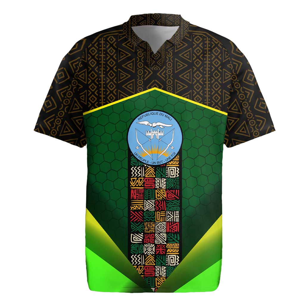 Mali Map Rugby Jersey National Emblem & Cultural Pattern Design
