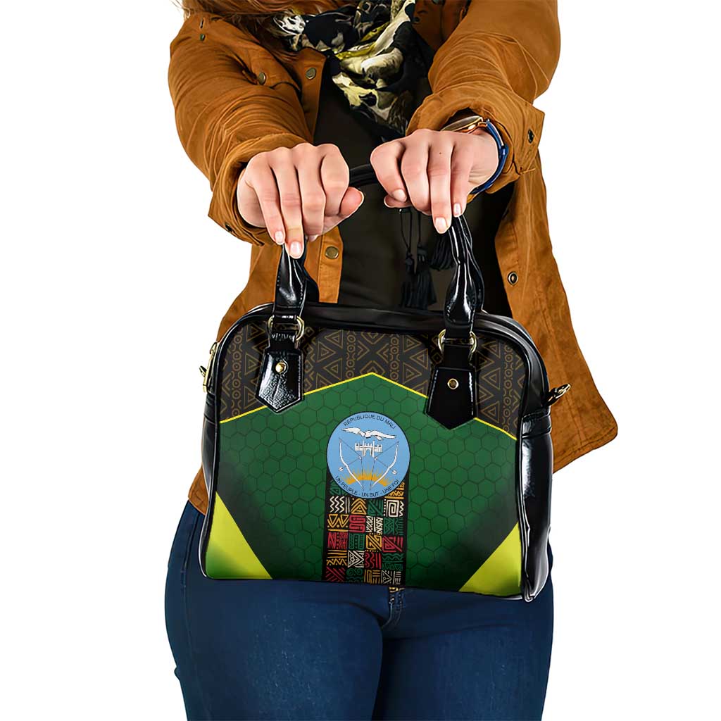 Mali Map Shoulder Handbag National Emblem & Cultural Pattern Design