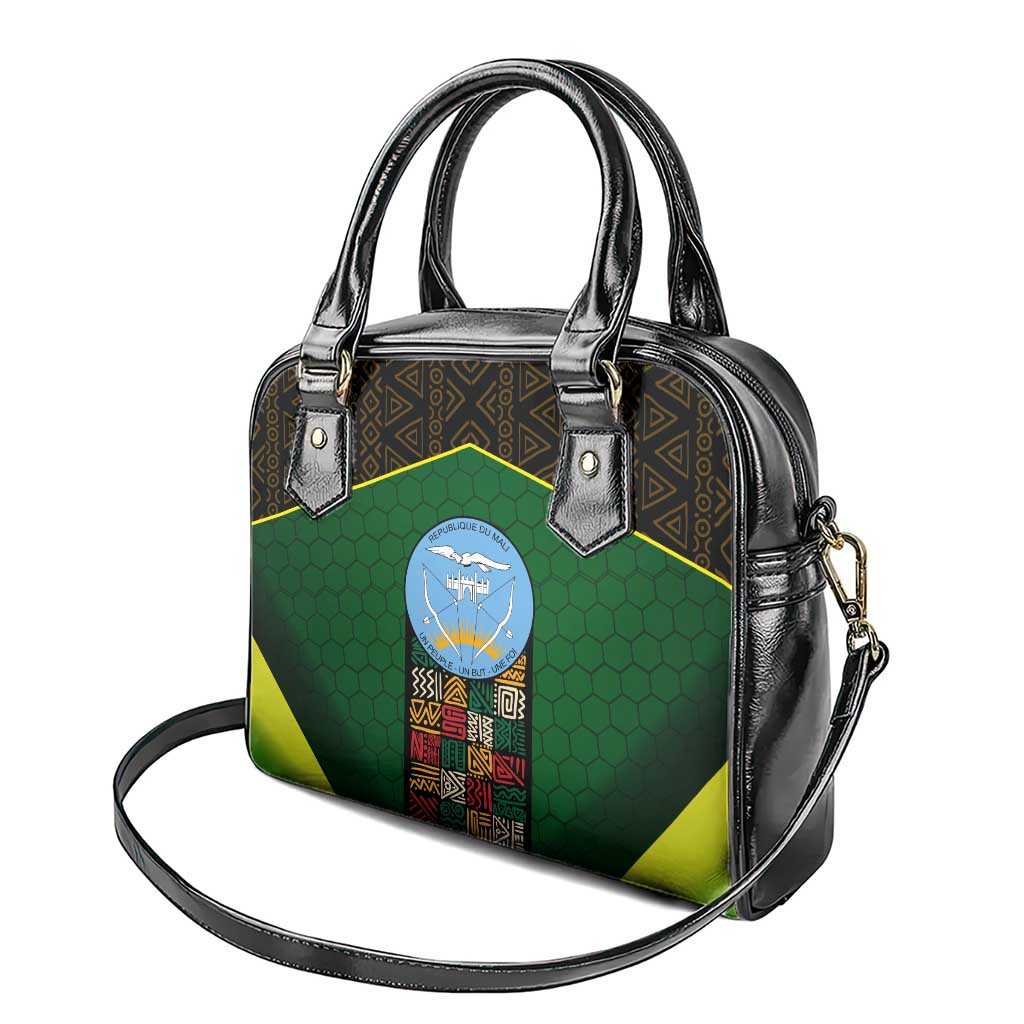 Mali Map Shoulder Handbag National Emblem & Cultural Pattern Design