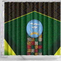 Mali Map Shower Curtain National Emblem & Cultural Pattern Design