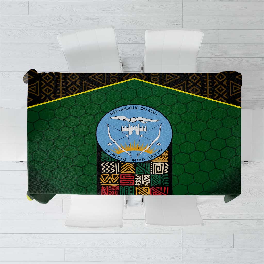 Mali Map Tablecloth National Emblem & Cultural Pattern Design