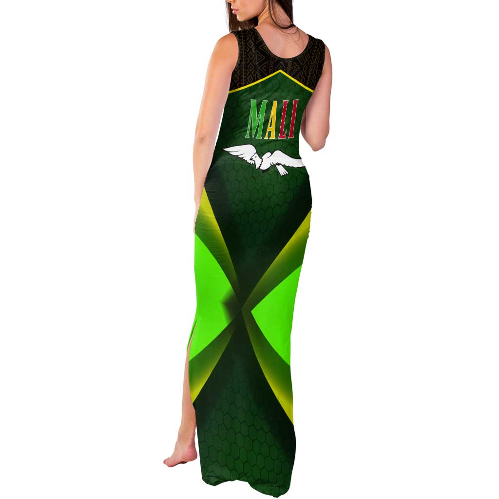 Mali Map Tank Maxi Dress National Emblem & Cultural Pattern Design