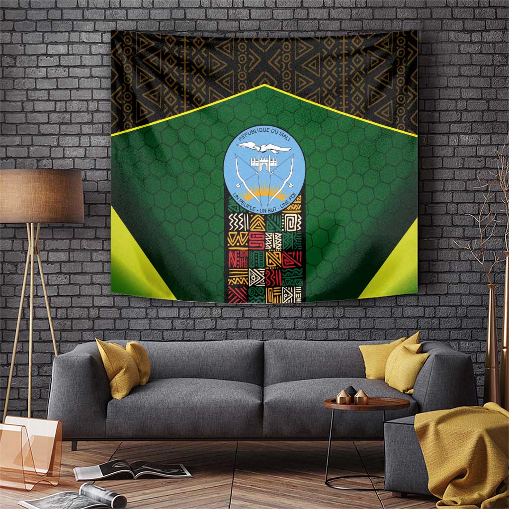 Mali Map Tapestry National Emblem & Cultural Pattern Design