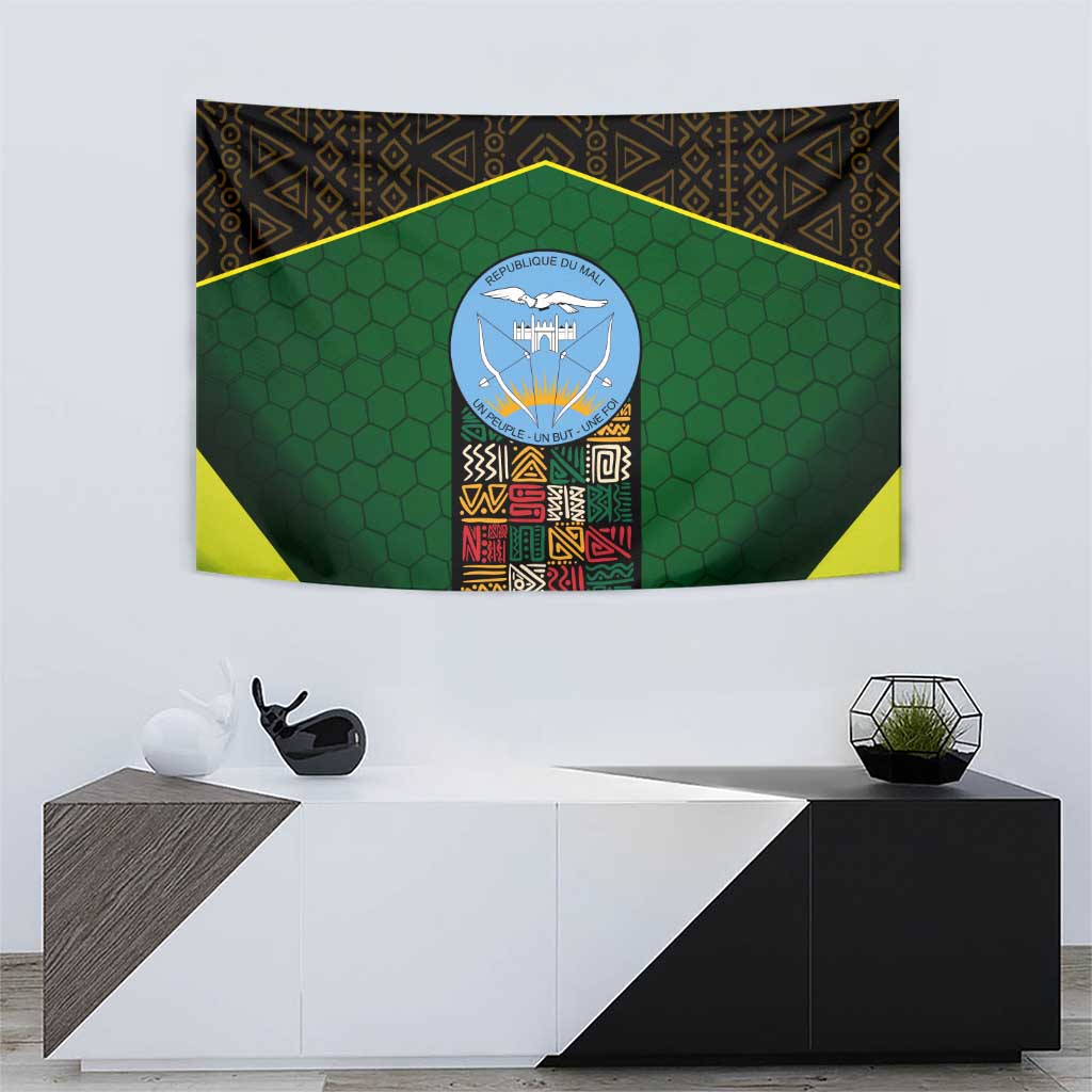 Mali Map Tapestry National Emblem & Cultural Pattern Design