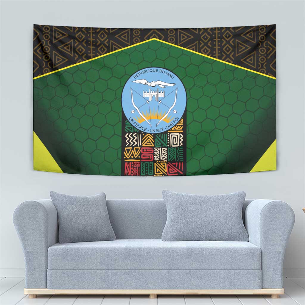 Mali Map Tapestry National Emblem & Cultural Pattern Design